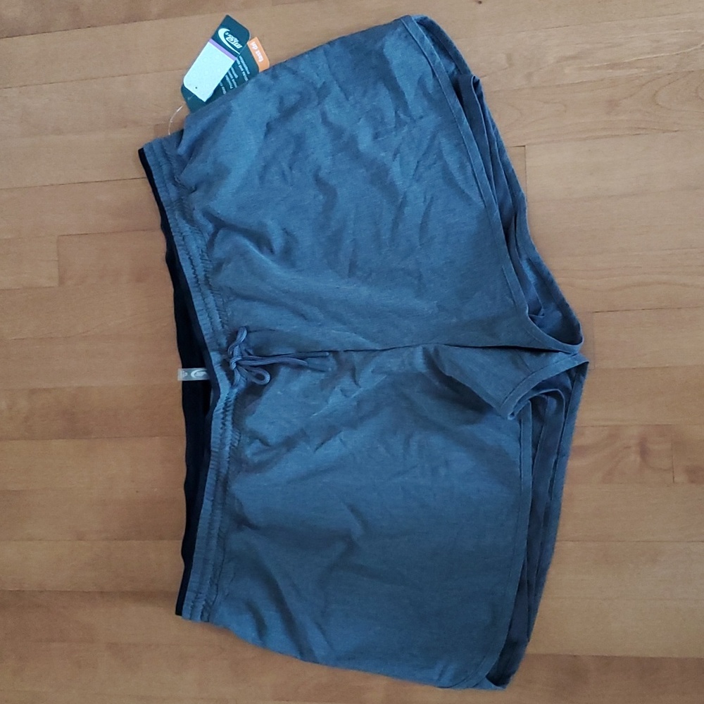 Womens MTA Sport Exercise Active Wear Running Shorts Size 2X Charcoal Gray NWT